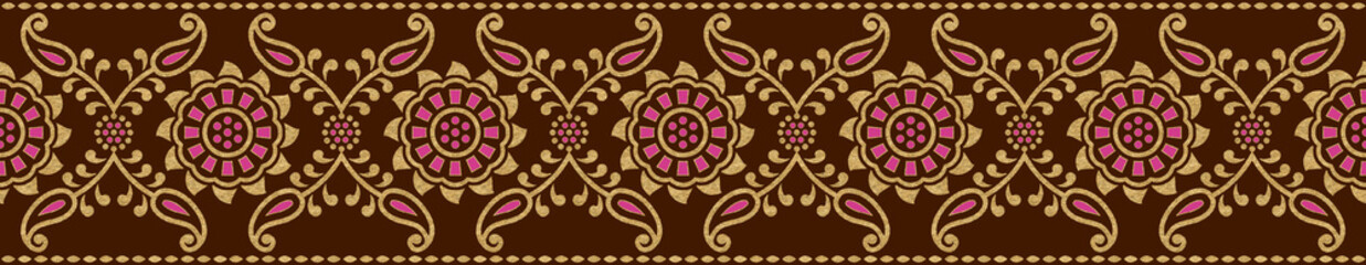 paisley border with gold foil