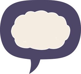 cartoon cloud and speech bubble in retro style