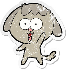 Obraz premium distressed sticker of a cute cartoon dog