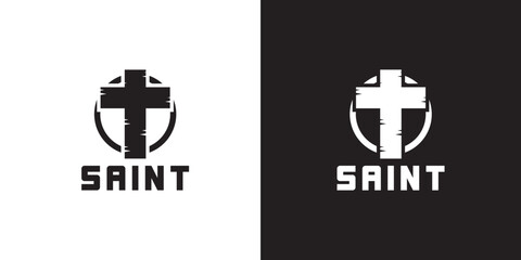 saint church logo simple design idea vector