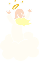 cartoon doodle god on cloud