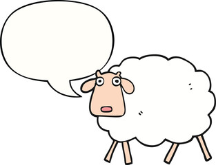 cartoon sheep and speech bubble