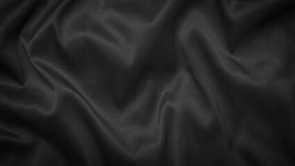 Black or dark gray with silk sheen wavy fabric texture background - obrazy, fototapety, plakaty