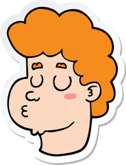 sticker of a cartoon male face