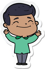 sticker of a happy cartoon man
