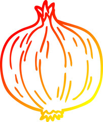 warm gradient line drawing cartoon onion