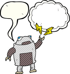 comic book speech bubble cartoon robot