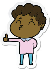 sticker of a cartoon man pouting