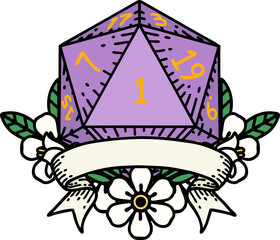 natural one d20 dice roll illustration