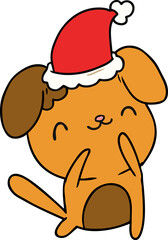 christmas cartoon of kawaii dog