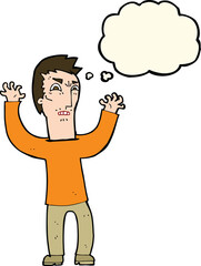 cartoon angry man with thought bubble