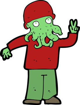 cartoon cool alien