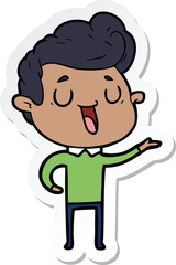 sticker of a happy cartoon man