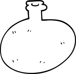 line drawing cartoon of a glass bottle