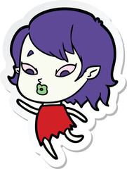 sticker of a cute cartoon vampire girl