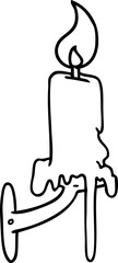 line drawing doodle of a candle stick