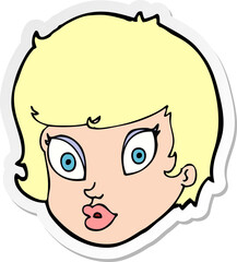 Obraz premium sticker of a cartoon surprised female face