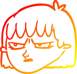 warm gradient line drawing angry woman