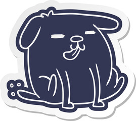 cartoon sticker kawaii of a cute dog