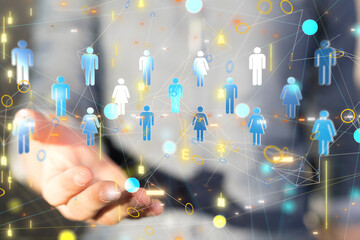 Global network. Blockchain. 3D illustration. Neural networks and artificial intelligence. Abstract ...