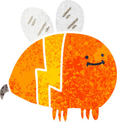 quirky retro illustration style cartoon bumblebee