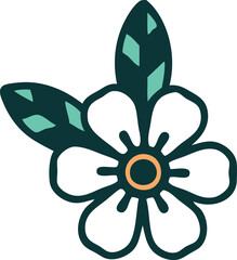 tattoo style icon of a flower