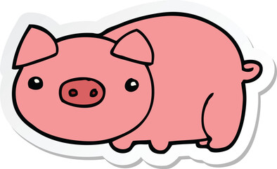 sticker of a cartoon pig