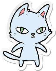 sticker of a cartoon cat staring