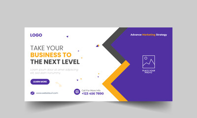 Business web banner design. Modern horizontal web banner design template. 