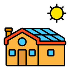 Solar Panel Filled Line Icon