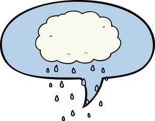 cartoon rain cloud and speech bubble