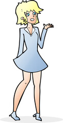 cartoon pretty woman in dress