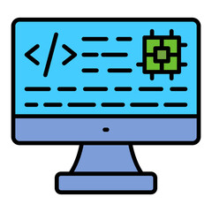Coding Filled Line Icon