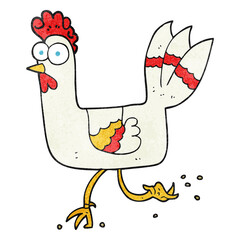 textured cartoon chicken running