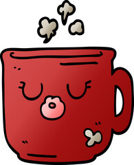 cartoon doodle hot coffee mug