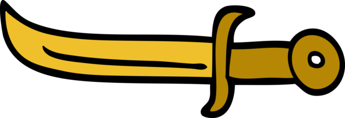 cartoon doodle golden dagger