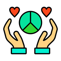 Peace Filled Line Icon