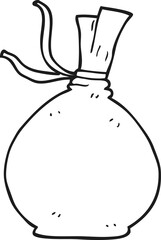 black and white cartoon christmas santa sack