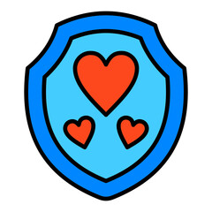 Shield Filled Line Icon