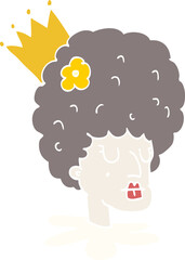 cartoon doodle queen in makeup and huge wig