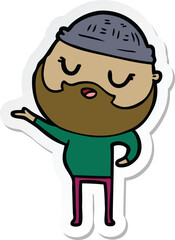 sticker of a cartoon man with beard