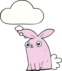 cartoon bunny rabbit and thought bubble