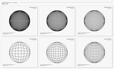 Geometric line earth globe design template set
