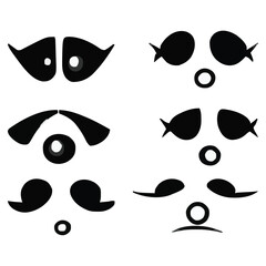 Set of eyes expressions vector file