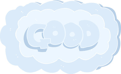 flat color illustration of a cartoon Good symbol