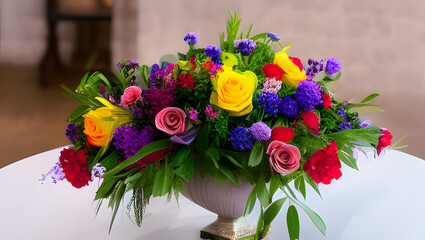 A striking and vibrant floral arrangement, with perfect lighting and sharp details to highlight the beauty of the flowers with Generative AI