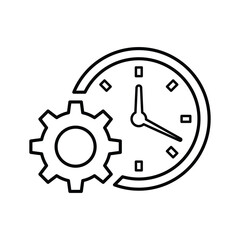 Time Management icon. Vector illustration. Outline symbol. 
