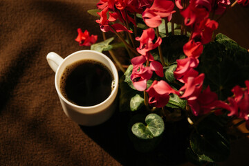Obraz na płótnie Canvas cup of coffee in the morning. espresso coffee 