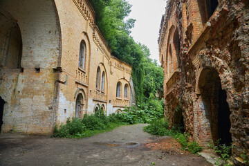 Fototapeta na wymiar Ruins of old fortification Fort outpost Dubno or Tarakaniv fort in Rivne region