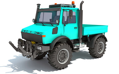 Multi Purpose Tractor Truck 3D rendering on white background